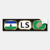 Lesotho Flag Map Code Autoaufkleber (Vorne)