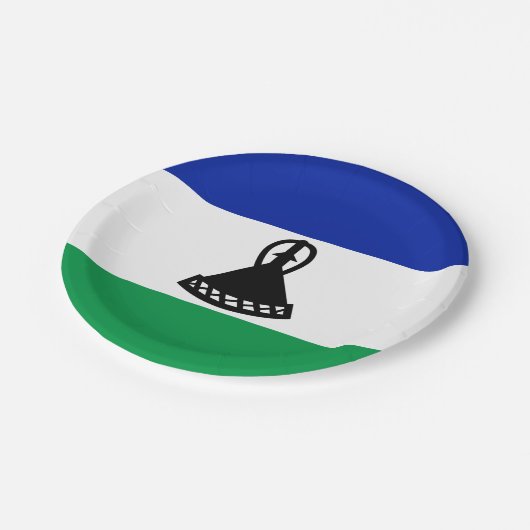Lesotho Flag Pappteller (Schrägansicht)