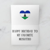 Lesotho Flag Patriotic Birthday Karte (Innenseite)