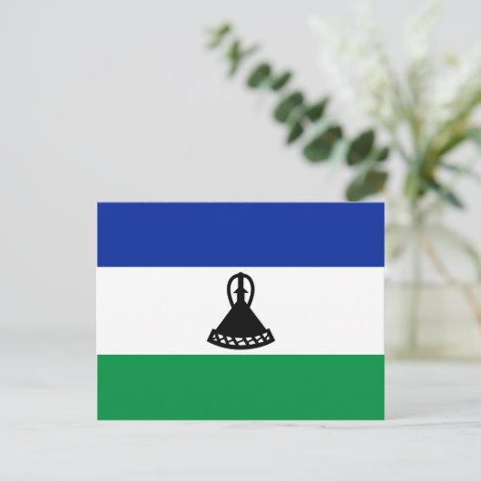 Lesotho Flag Postcard Postkarte (Stehend Vorderseite)