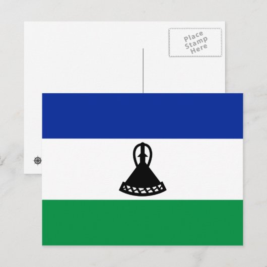Lesotho Flag Postcard Postkarte (Vorne/Hinten)