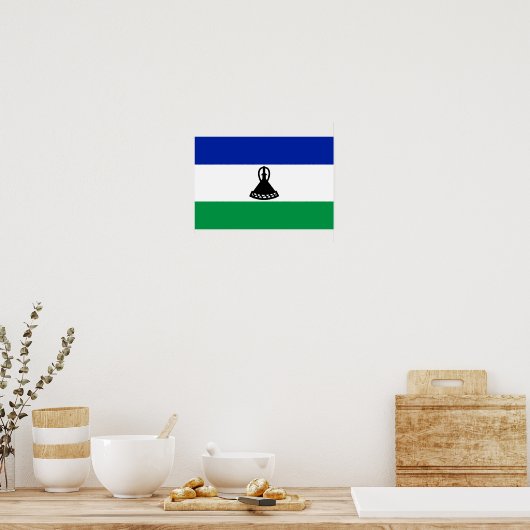 Lesotho Flag Poster (Küche)