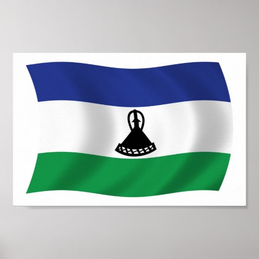 Lesotho Flag Poster Print (Vorne)