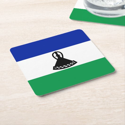Lesotho Flag Rechteckiger Pappuntersetzer (angewinkelt)