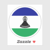 Lesotho Flag Round Sticker (Blatt)