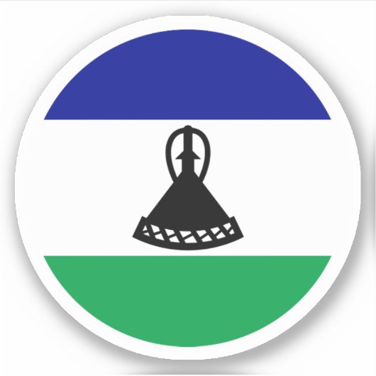 Lesotho Flag Round Sticker (Vorderseite)