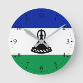 Lesotho Flag Runde Wanduhr (Vorderseite)