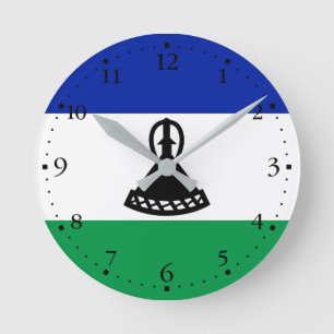 Lesotho Flag Runde Wanduhr