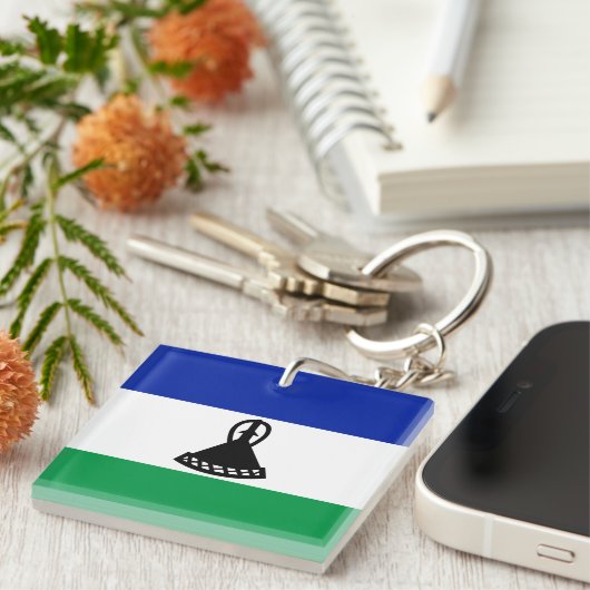 Lesotho Flag Schlüsselanhänger (Vorderseite rechts)