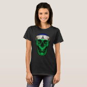 Lesotho Flag Skull Basotho Roots Proud Patriotic T-Shirt (Vorne ganz)