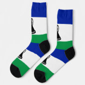 Lesotho Flag Socken (Linkes Detail)