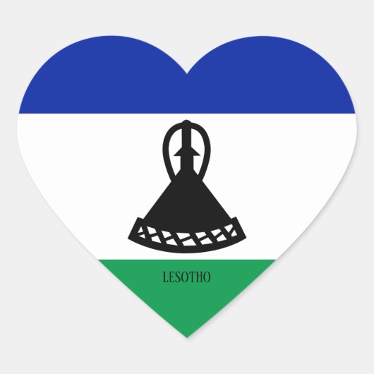 Lesotho Flag Splendid Patriotic Herz-Aufkleber (Vorderseite)