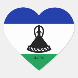 Lesotho Flag Splendid Patriotic Herz-Aufkleber