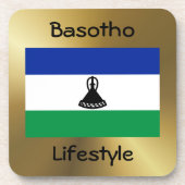 Lesotho Flag+Text Untersetzer (Vorderseite)