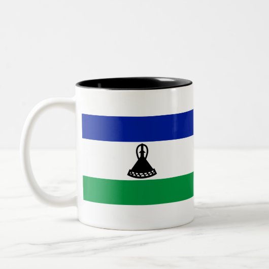 Lesotho Flag Zweifarbige Tasse (Links)
