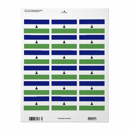 Lesotho-Flagge Adressaufkleber (Vorne)