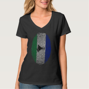 Lesotho-Flagge DNA-Fingerabdruck Männer Frauen Kin T-Shirt