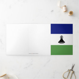 Lesotho-Flagge Dreifach Gefaltete Karte