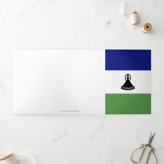 Lesotho-Flagge Dreifach Gefaltete Karte (Außenbereich)