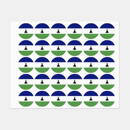 Lesotho-Flagge Etiketten (Blatt)