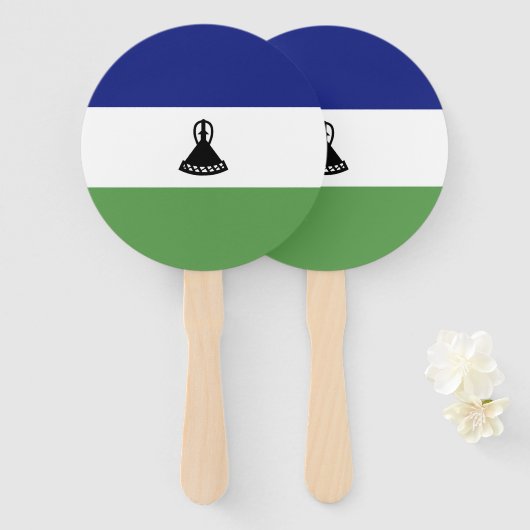 Lesotho-Flagge Fächer (Vorne und Hinten)