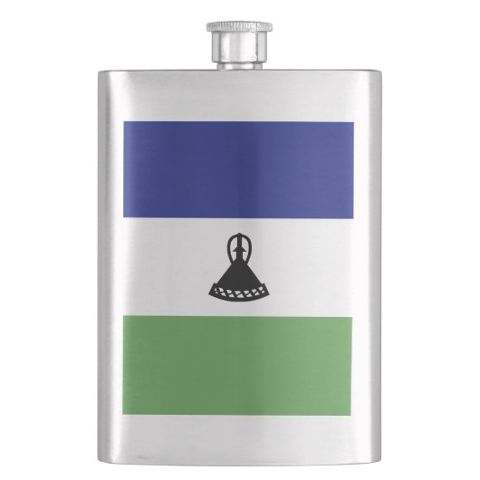Lesotho-Flagge Flachmann (Vorderseite)