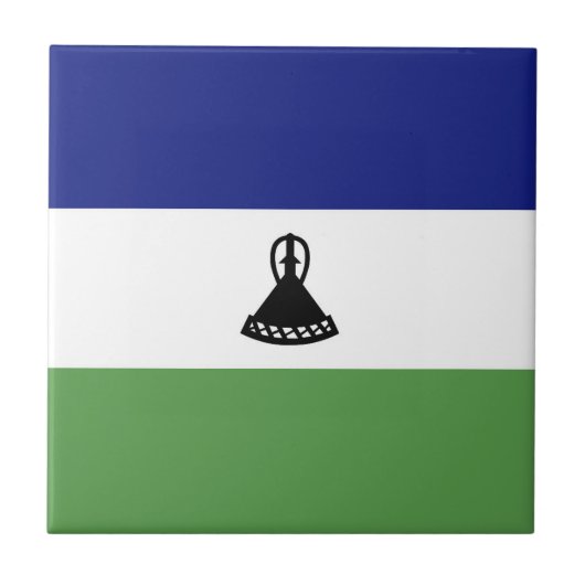Lesotho-Flagge Fliese (Vorderseite)