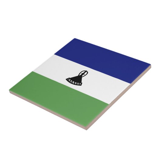 Lesotho-Flagge Fliese (Seite)