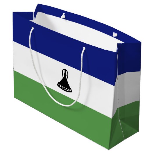 Lesotho-Flagge Große Geschenktüte (Rückseite Schrägansicht)