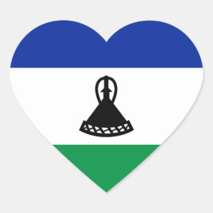 Lesotho-Flagge Herz-Aufkleber