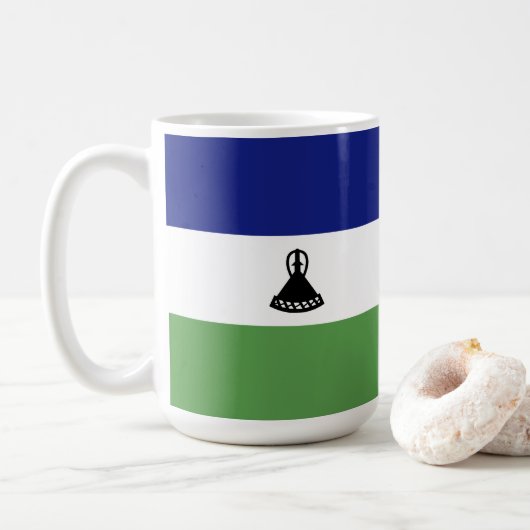 Lesotho-Flagge Kaffeetasse (Mit Donut)