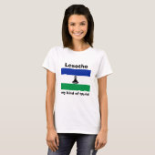 Lesotho-Flagge + Karte + Text-T - Shirt (Vorne ganz)