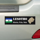 Lesotho-Flagge + Kartennummer Autoaufkleber (Auf Auto)