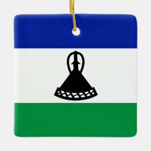Lesotho-Flagge Keramikornament (Vorderseite)