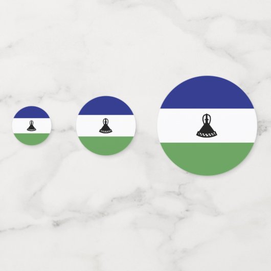 Lesotho-Flagge Konfetti (Rückseiten)
