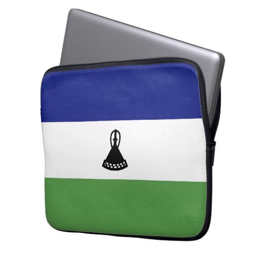 Lesotho-Flagge Laptopschutzhülle (Vorderseite Links)