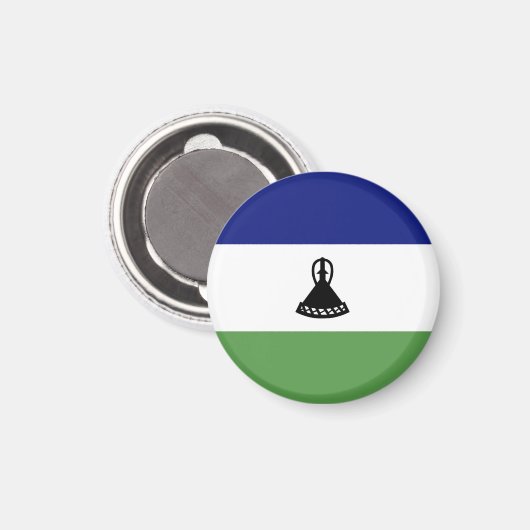 Lesotho-Flagge Magnet (Vorderseite/Rückseite)