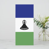 Lesotho-Flagge Menükarte (Stehend Vorderseite)