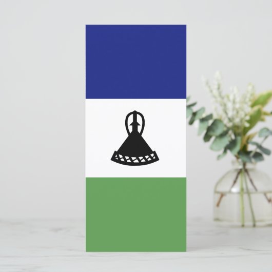 Lesotho-Flagge Menükarte (Stehend Vorderseite)