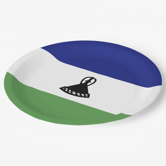 Lesotho-Flagge Pappteller (Schrägansicht)