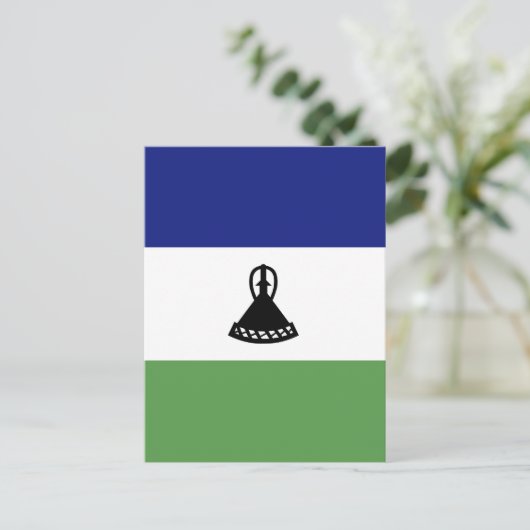 Lesotho-Flagge Postkarte (Stehend Vorderseite)