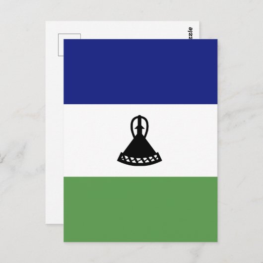 Lesotho-Flagge Postkarte (Vorne/Hinten)