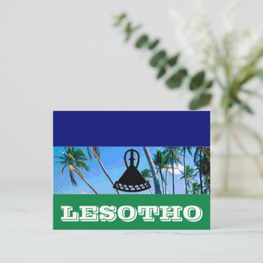 Lesotho-Flagge Postkarte (Stehend Vorderseite)