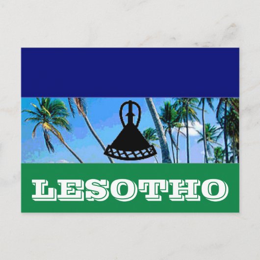 Lesotho-Flagge Postkarte (Vorderseite)