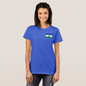 Lesotho-Flagge und Kartenleser-T - Shirt (Vorne ganz)