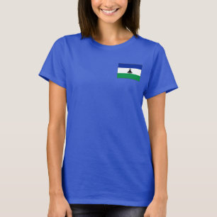 Lesotho-Flagge und Kartenleser-T - Shirt