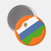 Lesotho-Flaggenkarte Magnet (Vorderseite/Rückseite)