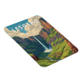 Lesotho Illustration Reise Kunst Vintage Magnet (Rechte Seite)