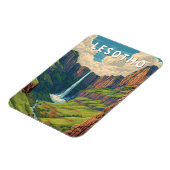 Lesotho Illustration Reise Kunst Vintage Magnet (Linke Seite)