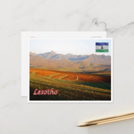Lesotho - Landschaft - Postkarte (Vorderseite/Rückseite Beispiel)